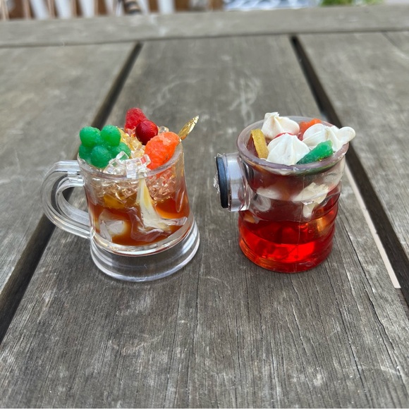 Vintage 90s Epoxy Resin Fruity Drink Dessert Refrigerator Magnets Lot of Two - Picture 5 of 8